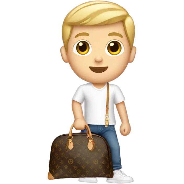 White boy with Louis Vuitton purse emoji