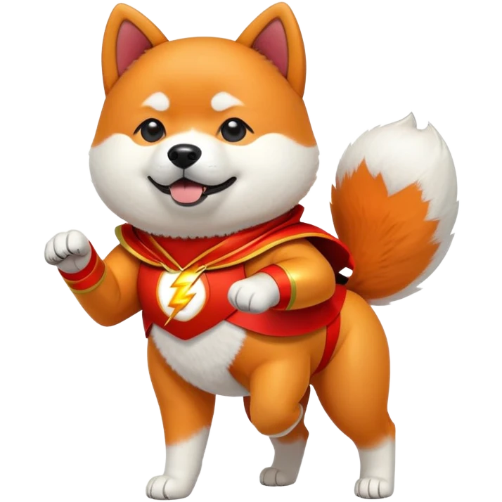 Akita Inu in a flash costume emoji