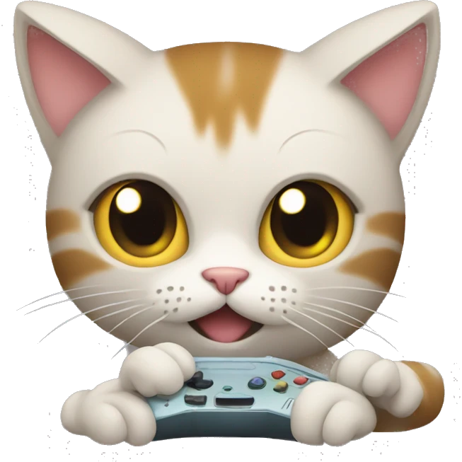 Cat playing video game emoji