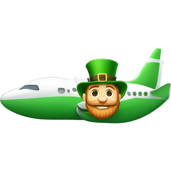 Leprechaun on a plane emoji