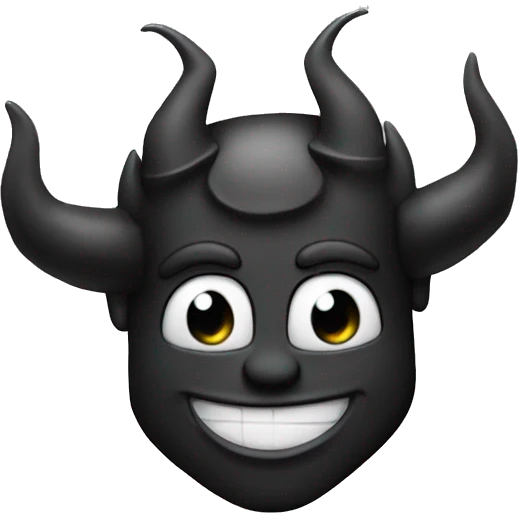 Smirking face with devil horns black emoji