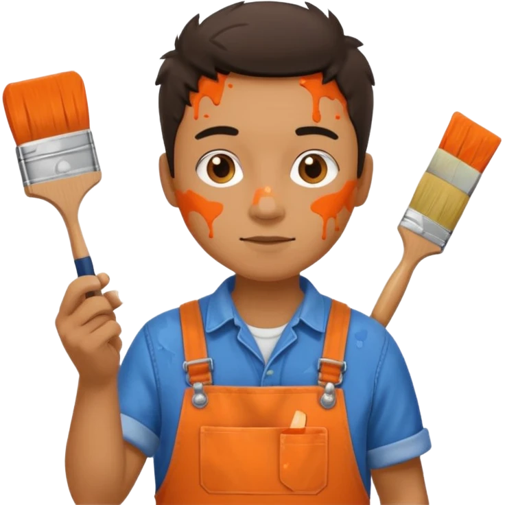 painter in orange overalls emoji