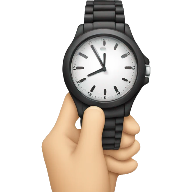 hand holding watch emoji