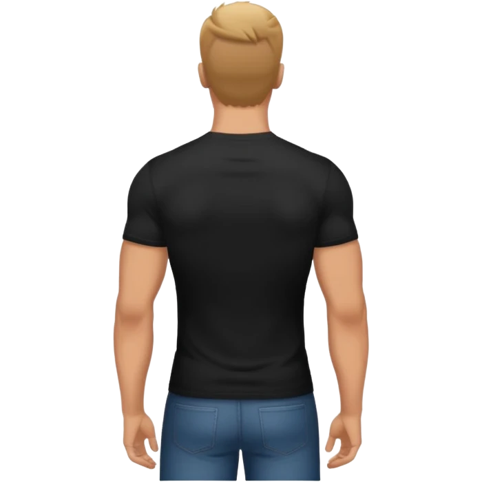 slightly muscular man in black shirt being taken from behind emoji