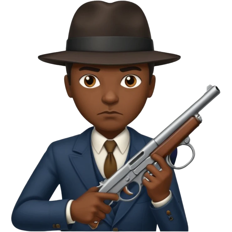 African American gangster taliban terrorist with a gun emoji