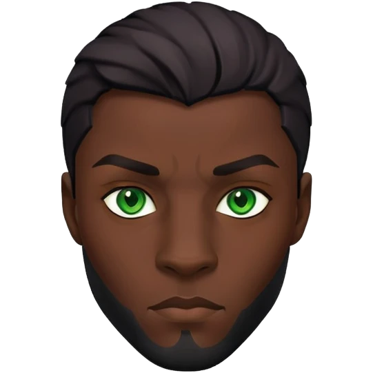 Black panther man with green eyes emoji
