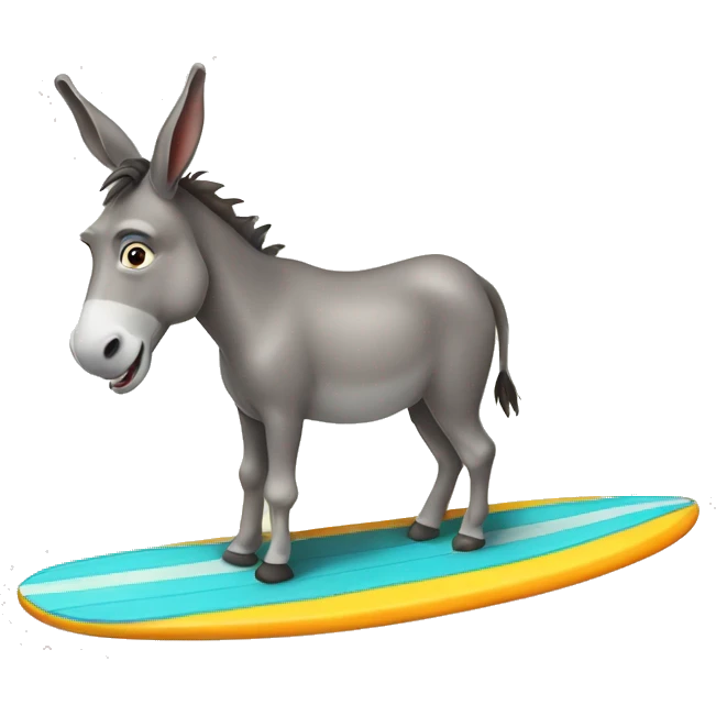 Donkey on a surfboard emoji
