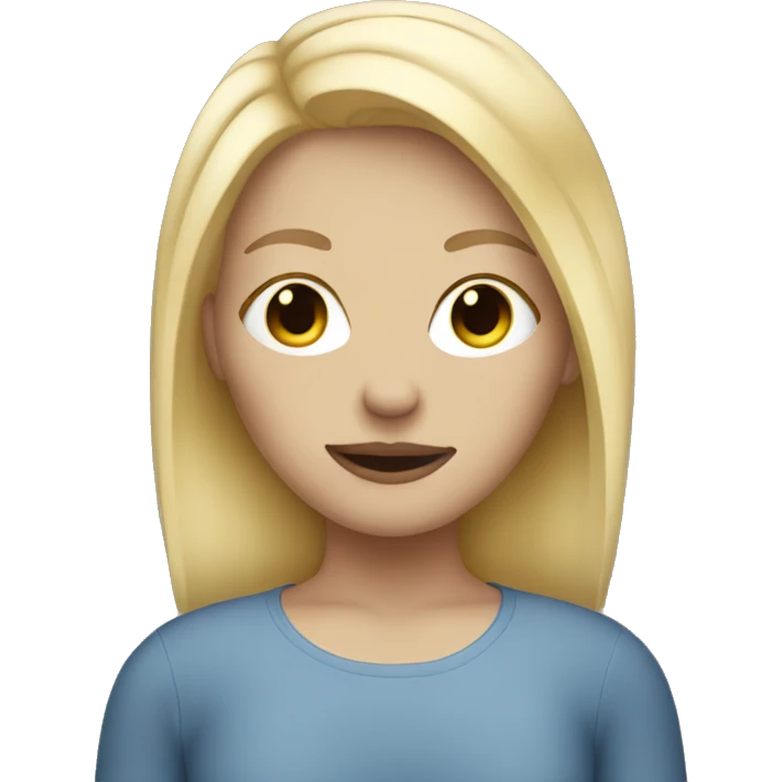 Blonde hair girl with facemask emoji