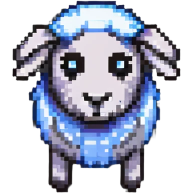 Minecraft sheep with authentic blocky style and proportions, pixel art emoji