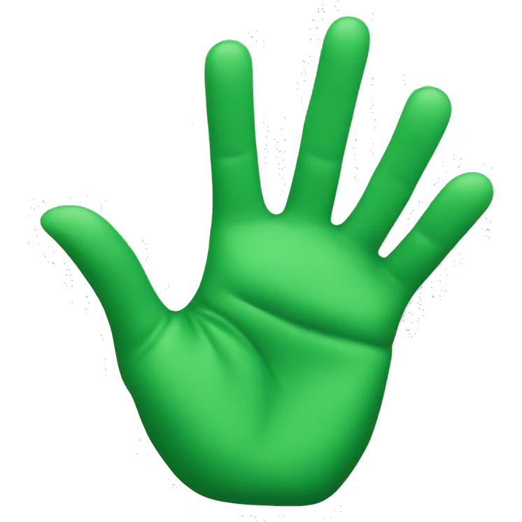 green raised hand and green raised hand emoji