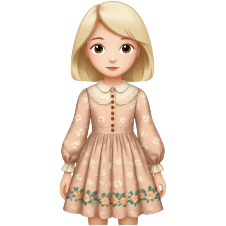 Cottagecore style ultra cute vintage material dress emoji