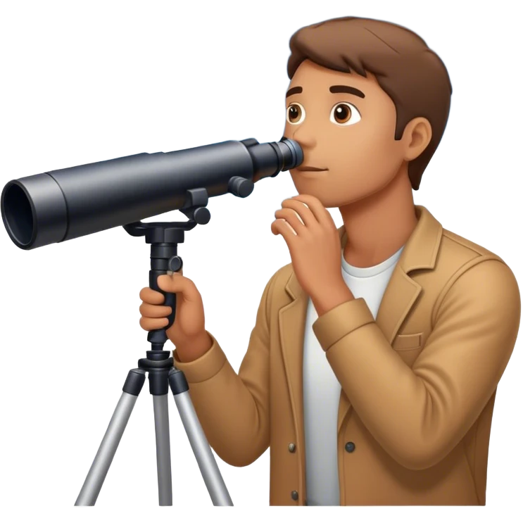 Guy looking at the sky with a telescope  emoji