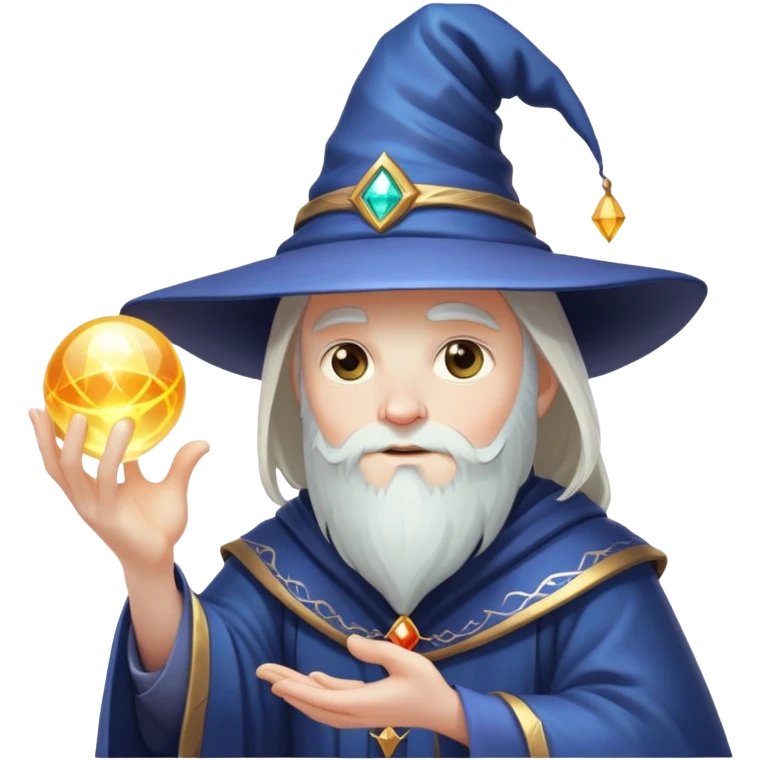 
Imagine that you are a cartoonist. Draw a portrait of a wizard who grows dreams. emoji