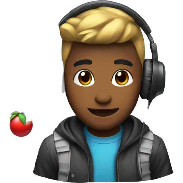 gamer with headphones and a Nintendo switch emoji