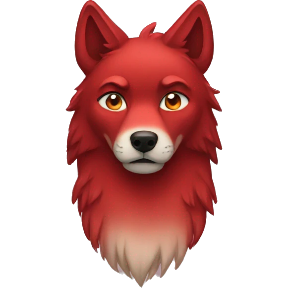 Red sad wolf emoji