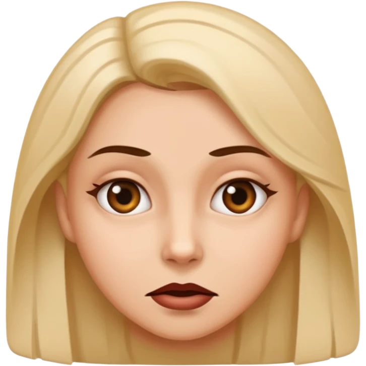 a woman's head with an absurd expression emoji