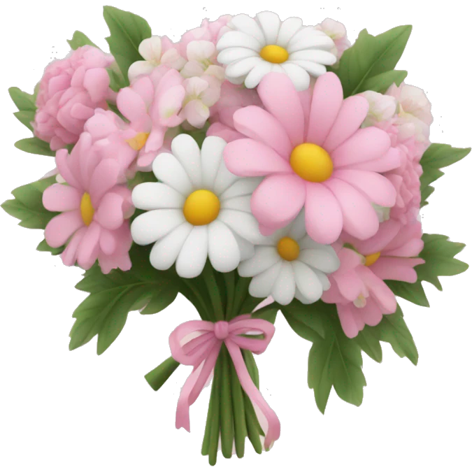 bouquet of flowers pink and white  emoji