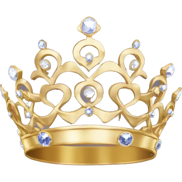 dainty british tiara gold no background emoji
