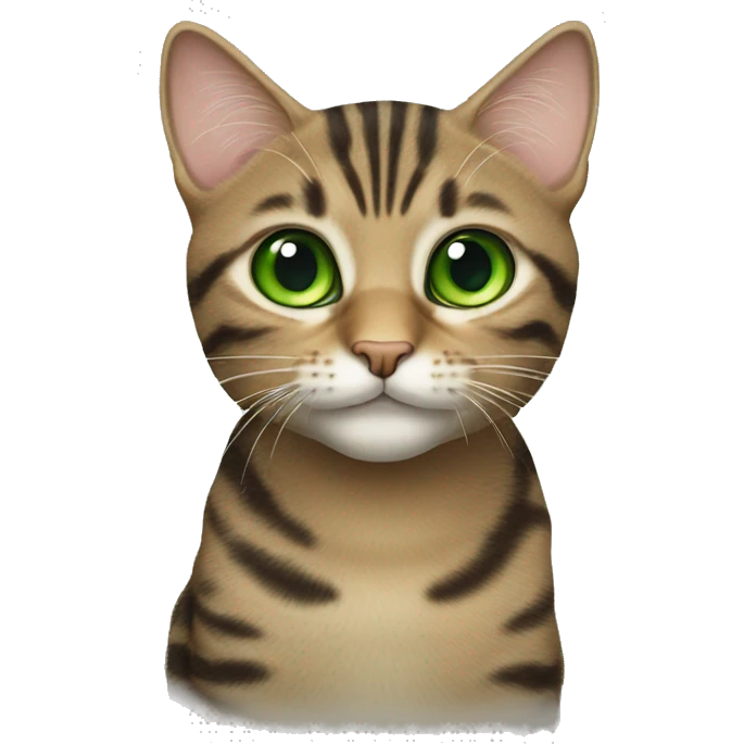 Tabby cat green eyes emoji