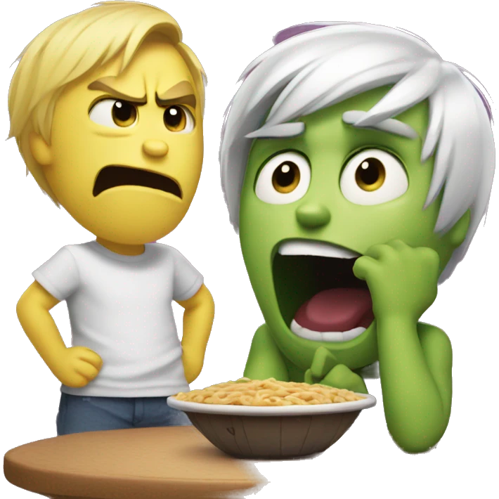Anger from Inside out cartoon eating Azeri donar emoji