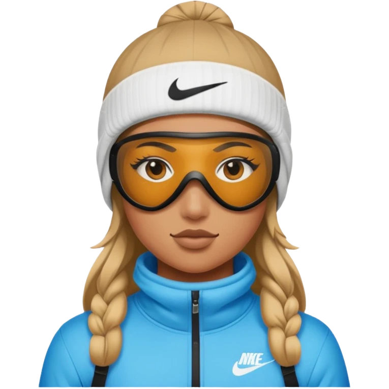 tan girl with nike ski mask on  emoji