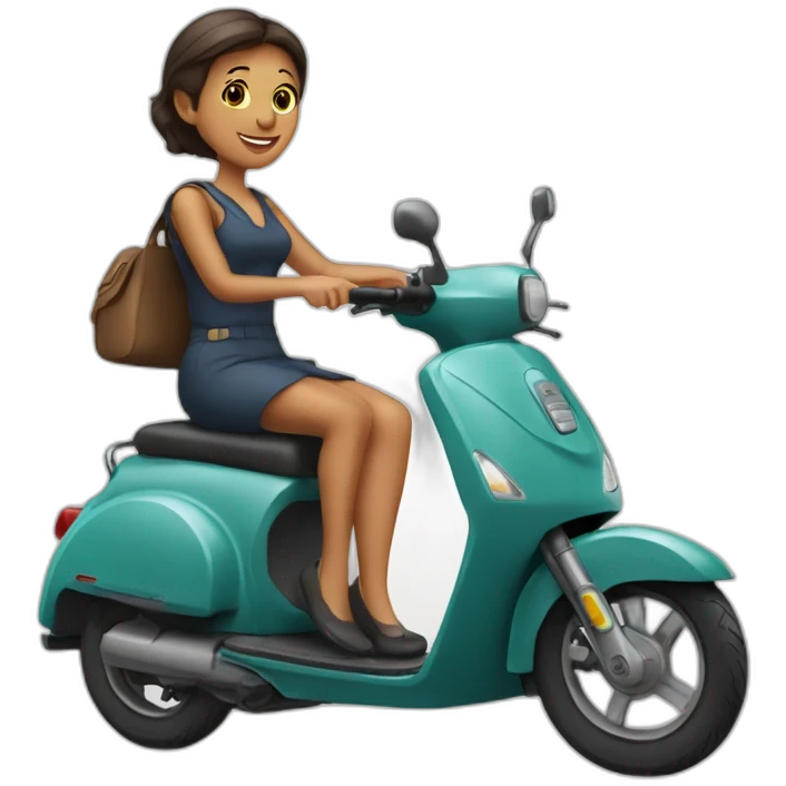 Dorothée sur un scooter emoji