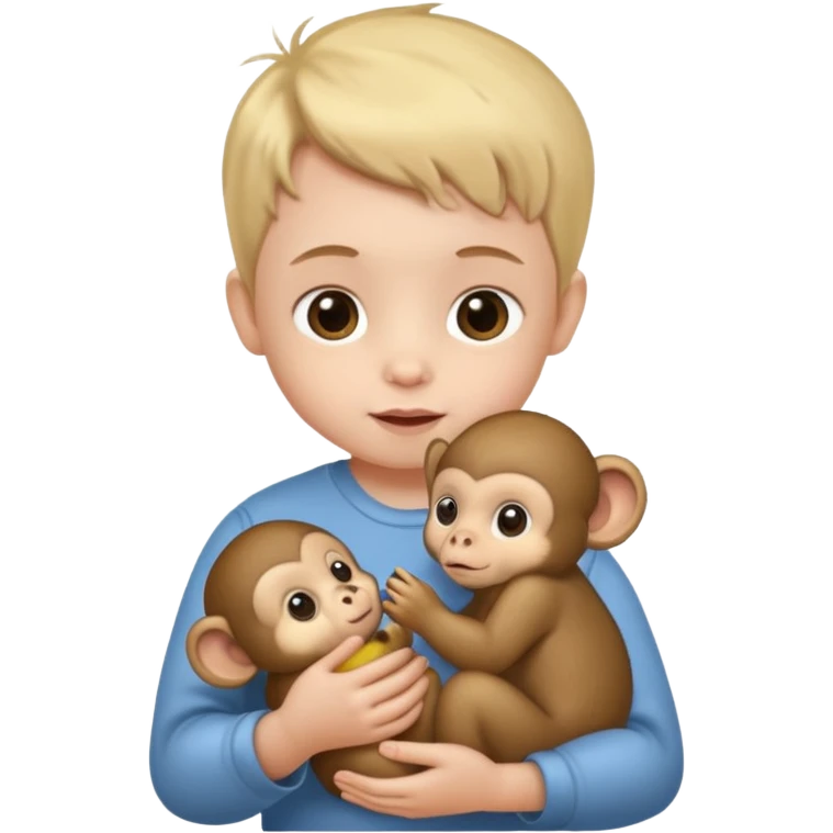 Baby with Monkey. emoji