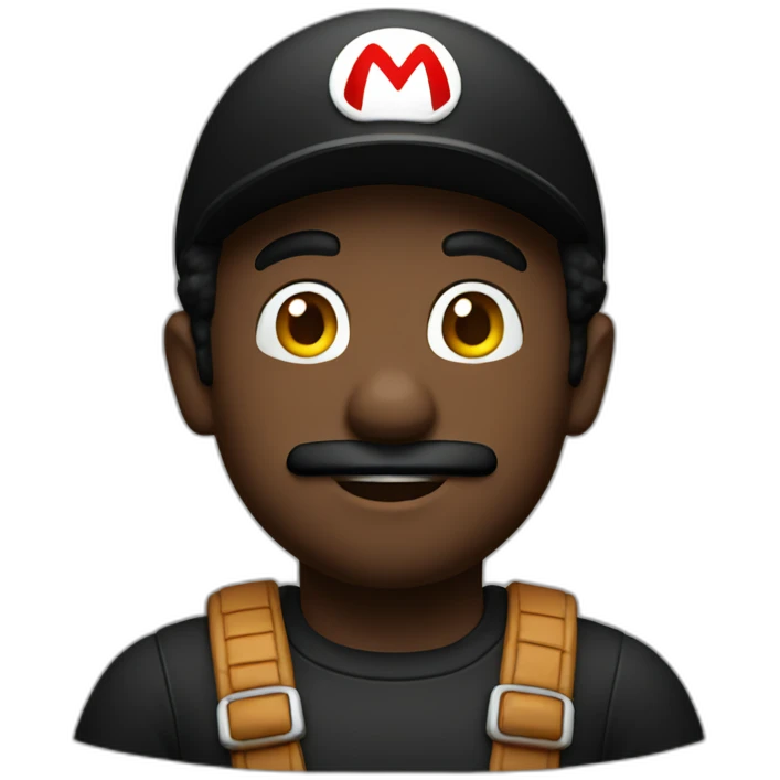 Black Mario emoji