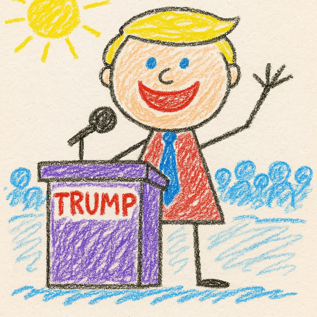 Donald Trump speaking at a rally emoji