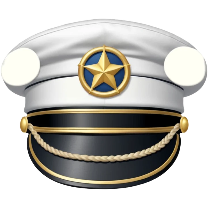 white captain hat closeup alone emoji