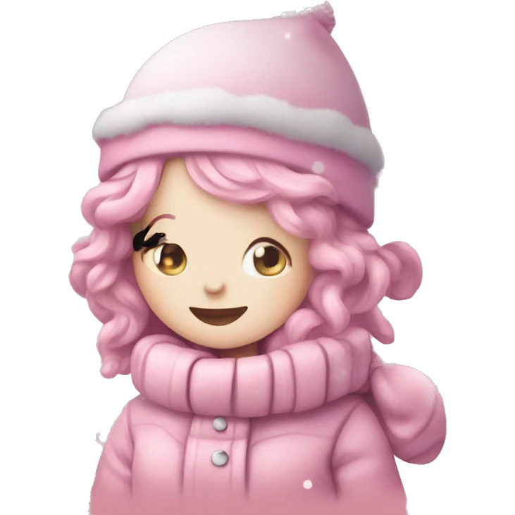 cute pink winter christmas vibe  emoji