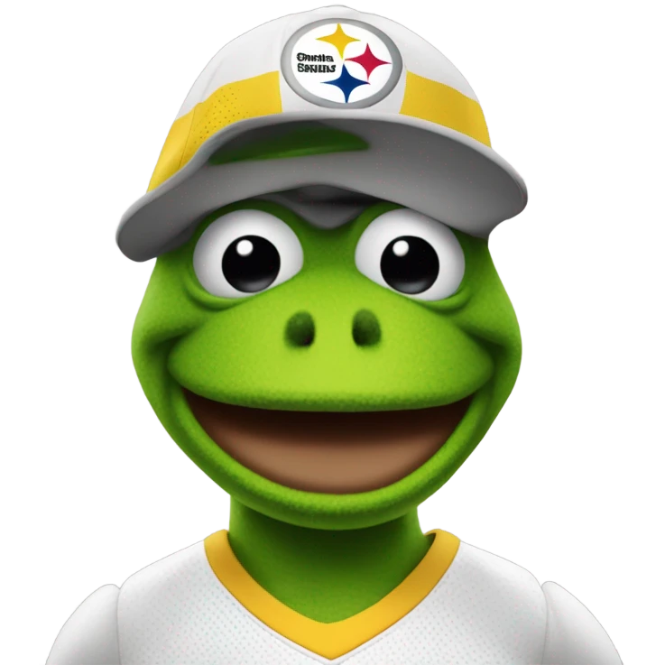kermit the frog wearing a pittsburgh steelers jersey  emoji