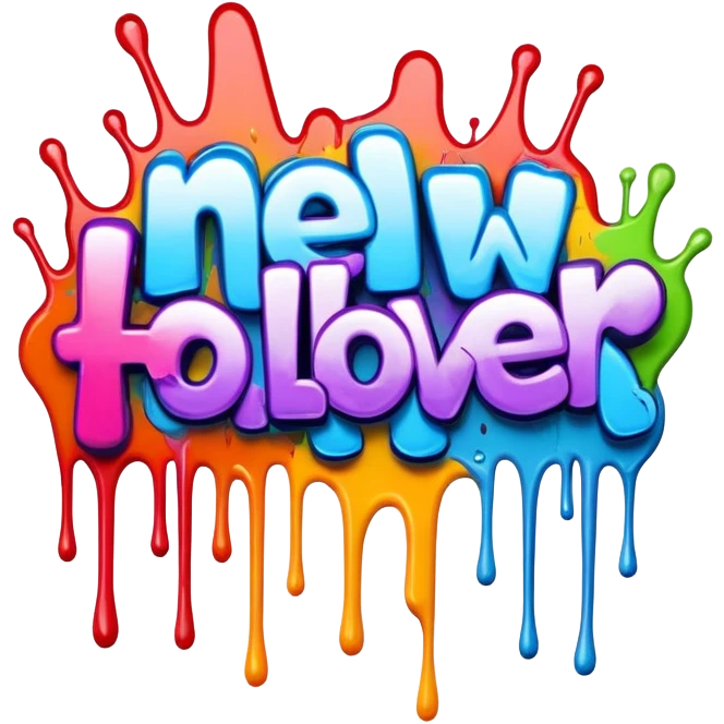 Graffiti the word New follower emoji