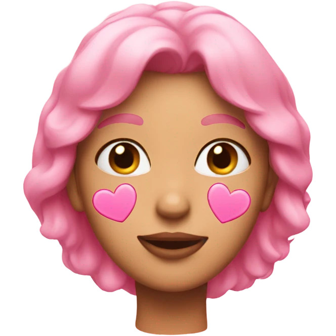 Pink hearts on face  emoji