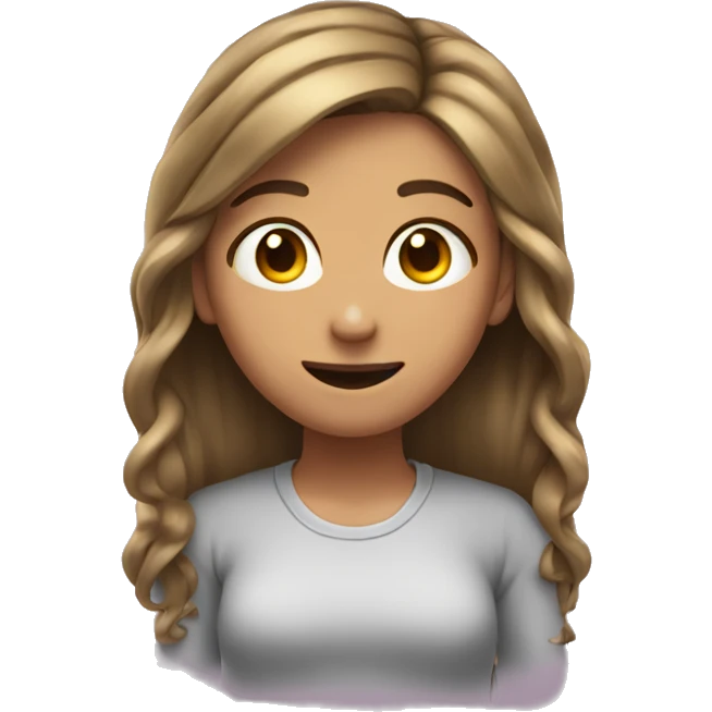 Girl tucking hair behind ears and smirking  emoji