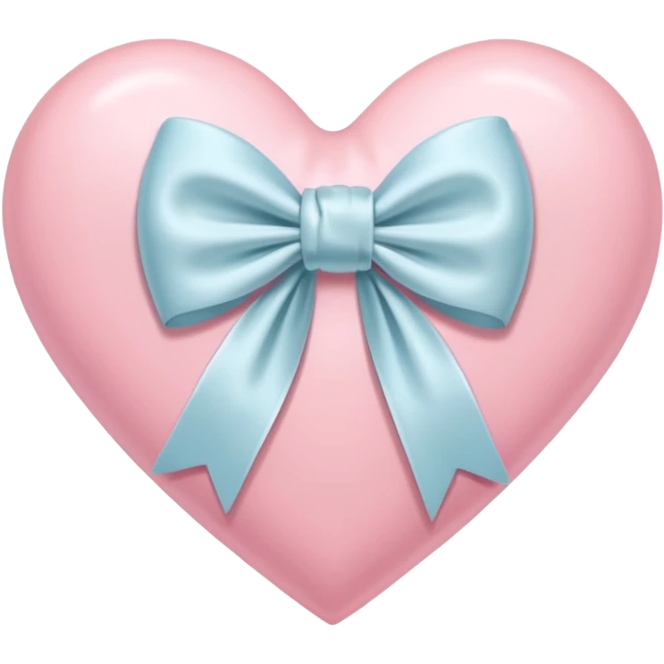 Pastel pink heart with white bow emoji