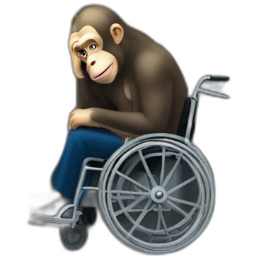 Very sad Putin monke in elevator in wheelchair emoji