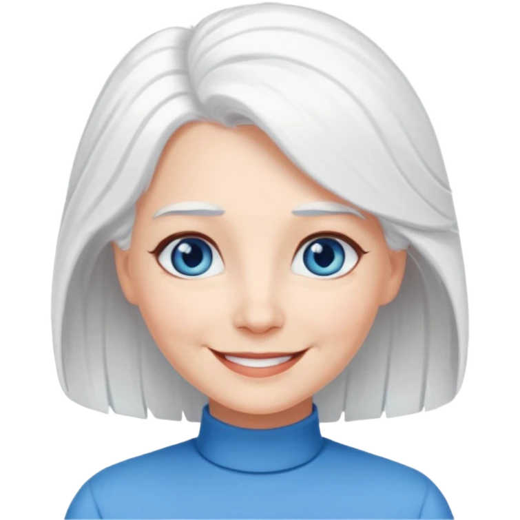 pure white hair, cute mature girl emoji