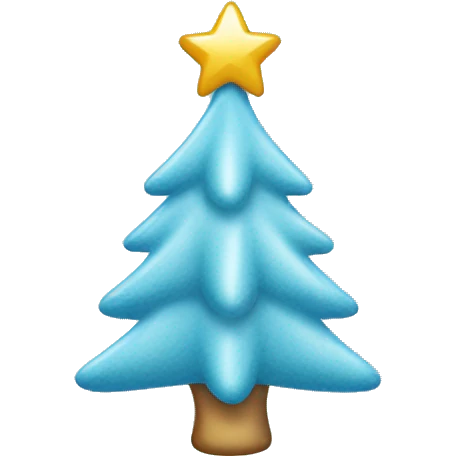 Light Blue Christmas tree decoration emoji