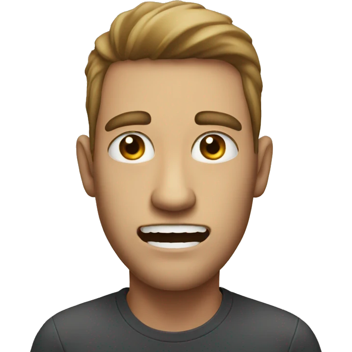 male with eyes that are wide apart and has big teeth emoji