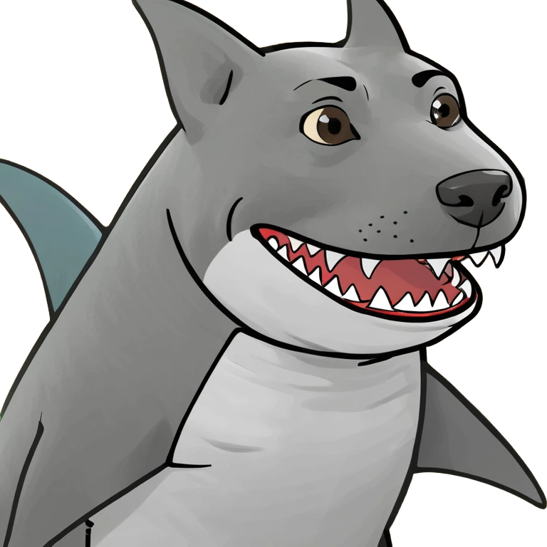 Pitbull dog dressed as a shark  emoji