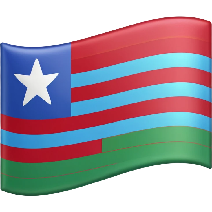 emoji flag with blue, crimson, and green horizontal stripes in iOS style emoji
