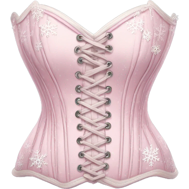 Pastel pink corset with snowflake design emoji