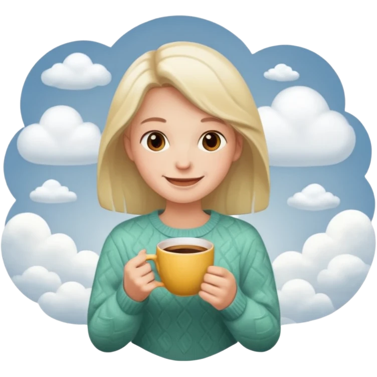 cloudy morning drinking coffee emoji