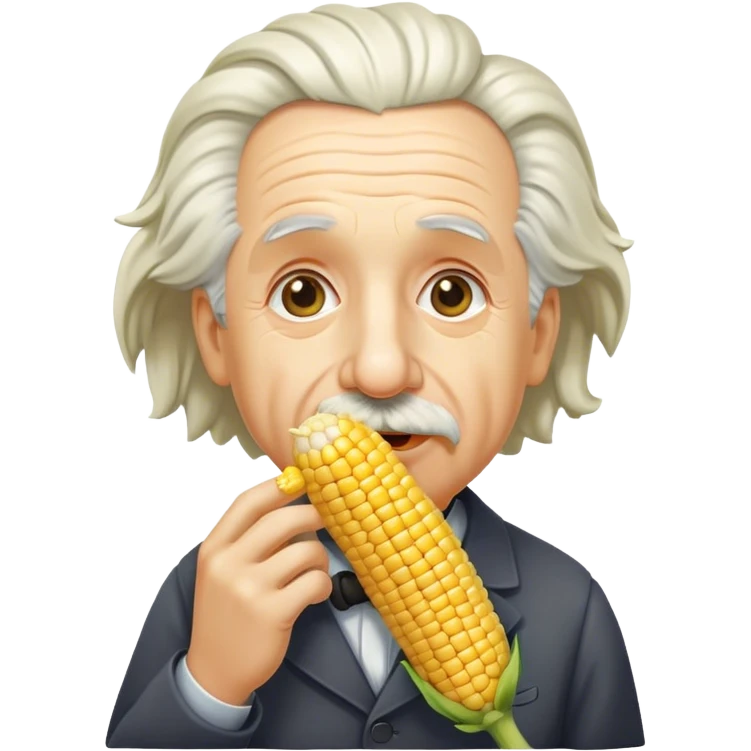 Albert einstein eating a corn on the cob emoji