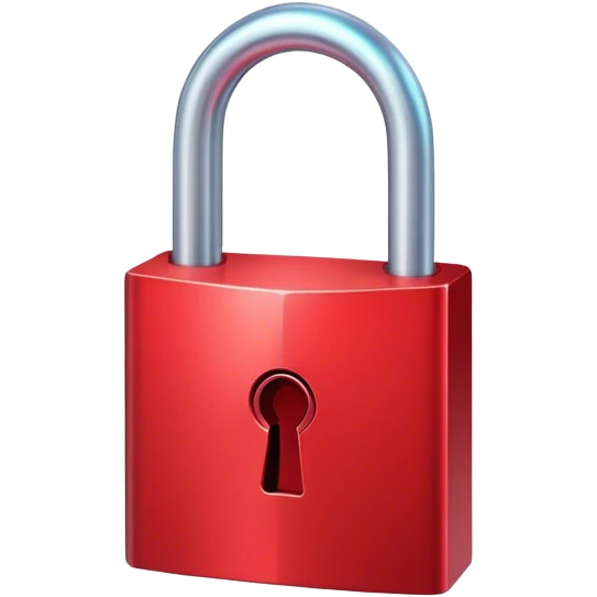 Holographic red lock emoji