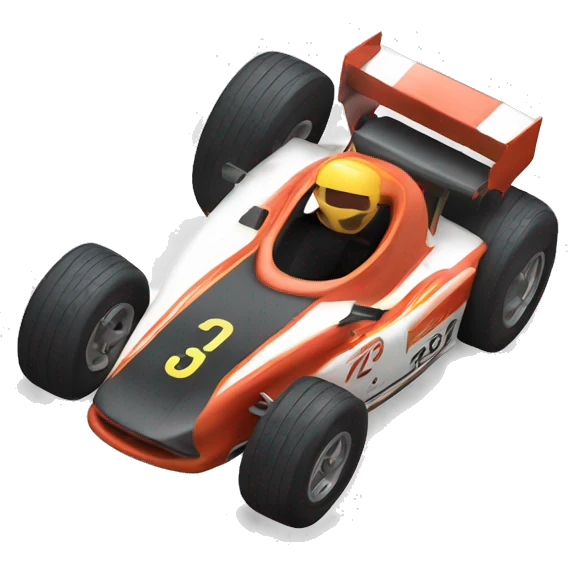 Race car with scorching tires emoji