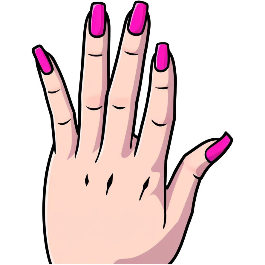 hand with pink gothic nails emoji