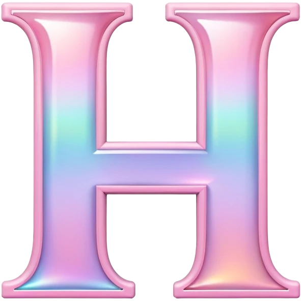 Iridescent pastel pink romantic formal elegant sophisticated cultured neat pretty beautiful Font setting icon with letter H emoji