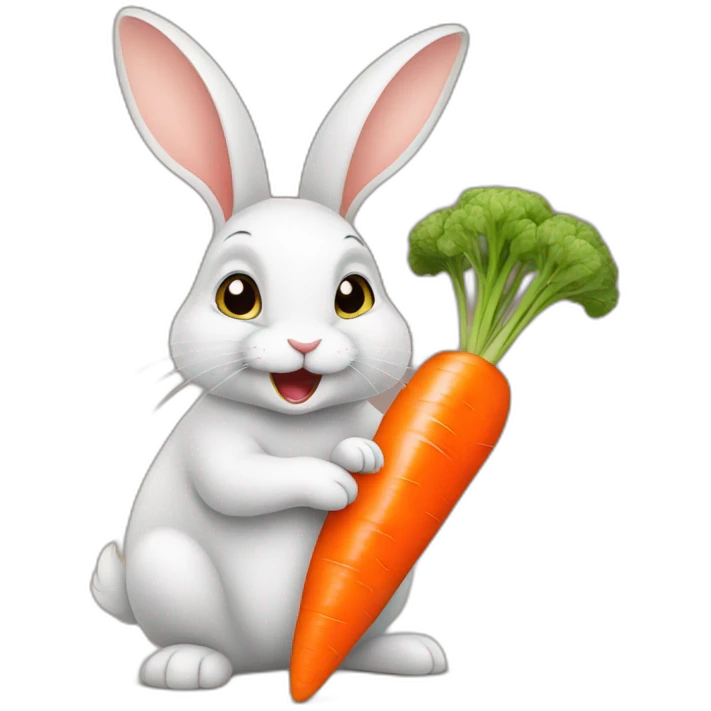 little rabbit eating carrot emoji